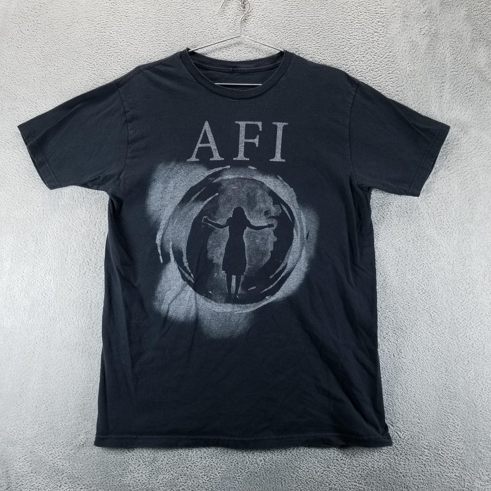 AFI‎ Shirt Mens M Black A Fire Inside Burials Island Sun Emo Punk Band Tee Y2K
